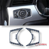 Reflective Carbon Fiber Headlight Switch Trim Overlay For Mustang 2015-2023