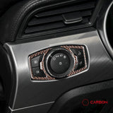 Reflective Carbon Fiber Headlight Switch Trim Overlay For Mustang 2015-2023