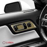 Reflective Carbon Fiber Interior Door Handle Trim Overlay for Mustang 2015-2023