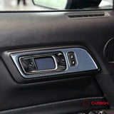 Reflective Carbon Fiber Interior Door Handle Trim Overlay for Mustang 2015-2023