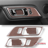 Reflective Carbon Fiber Interior Door Handle Trim Overlay for Mustang 2015-2023
