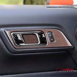 Reflective Carbon Fiber Interior Door Handle Trim Overlay for Mustang 2015-2023
