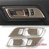 Reflective Carbon Fiber Interior Door Handle Trim Overlay for Mustang 2015-2023