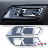 Reflective Carbon Fiber Interior Door Handle Trim Overlay for Mustang 2015-2023