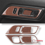 Reflective Carbon Fiber Interior Door Handle Trim Overlay for Mustang 2015-2023