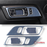 Reflective Carbon Fiber Interior Door Handle Trim Overlay for Mustang 2015-2023