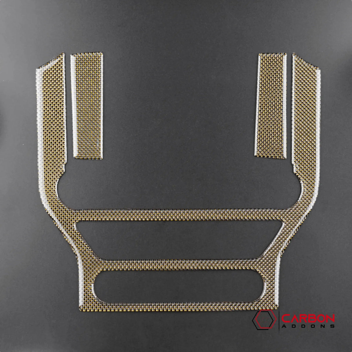 Reflective Carbon Fiber Multimedia Radio Trim Overlay for Mustang 2015-2023