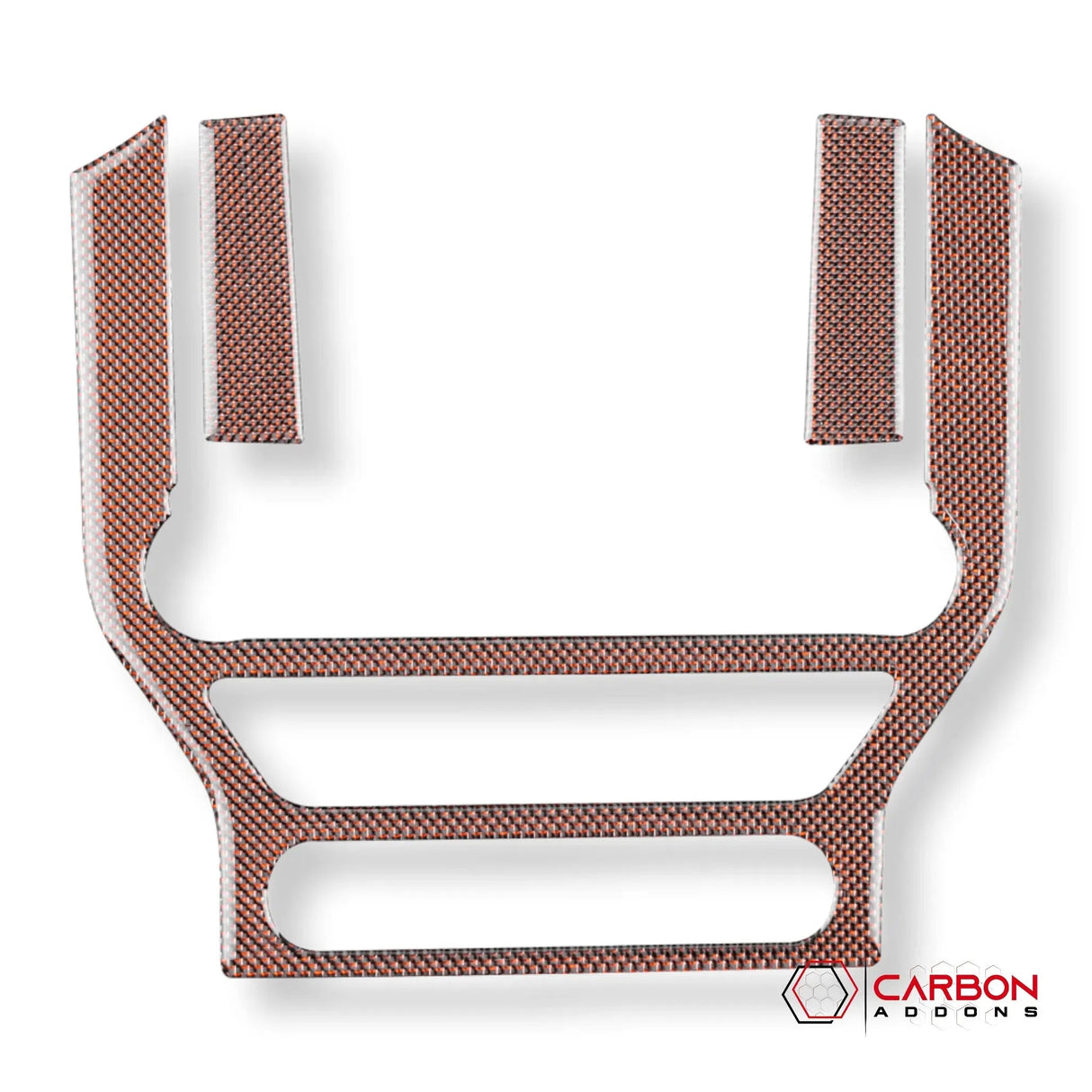 Reflective Carbon Fiber Multimedia Radio Trim Overlay for Mustang 2015-2023