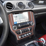 Reflective Carbon Fiber Multimedia Radio Trim Overlay for Mustang 2015-2023