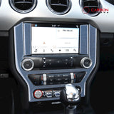 Reflective Carbon Fiber Multimedia Radio Trim Overlay for Mustang 2015-2023