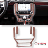 Reflective Carbon Fiber Multimedia Radio Trim Overlay for Mustang 2015-2023