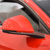 Carbon Fiber Rear View Mirror Trim Overlay For Mustang 2015-2023