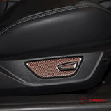 Reflective Carbon Fiber Seat Function Control Trim Overlay For Mustang 2015-2023