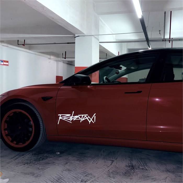 Reflective Robotaxi Decal | Tesla Body & Window Waterproof PVC Sticker