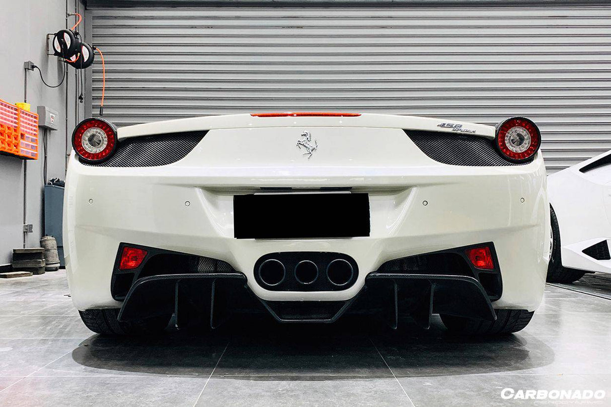 2010-2015 Ferrari Carbon Fiber  Brake Lights Covers Carbonado (OE) Fits: 458 Italia and Spider