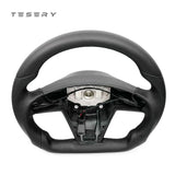 TESERY Touch Horn Round Steering Wheel Replacement for Tesla Model S / X 2021-2023