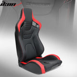 Universal Reclinable Left Driver Side Racing Seat Dual Slider