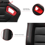 Universal Color Bezel Racing Seat Dual Slider PU Carbon Leather