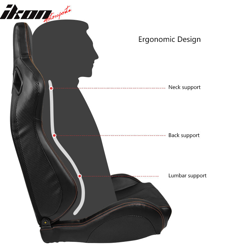 Universal Reclinable Left Driver Side Racing Seat Dual Slider
