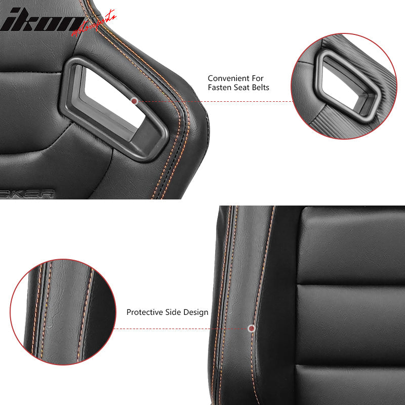 Universal Reclinable Left Driver Side Racing Seat Dual Slider