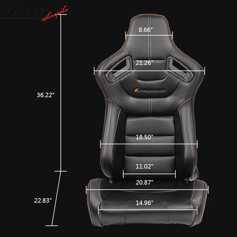 Universal Reclinable Left Driver Side Racing Seat Dual Slider