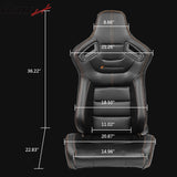Universal Reclinable Left Driver Side Racing Seat Dual Slider