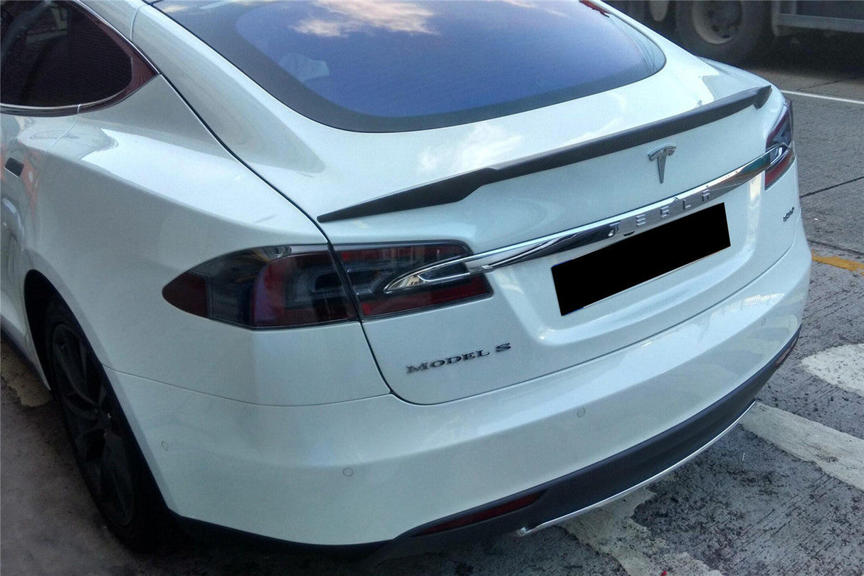 2012-2015 Tesla Model S RS Style Carbon Fiber Trunk Spoiler