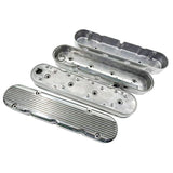 Aluminum finned Valve Covers w/ Coil Mounts & Cover for LS Engine Polished