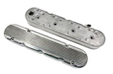 Aluminum finned Valve Covers w/ Coil Mounts & Cover for LS Engine Polished