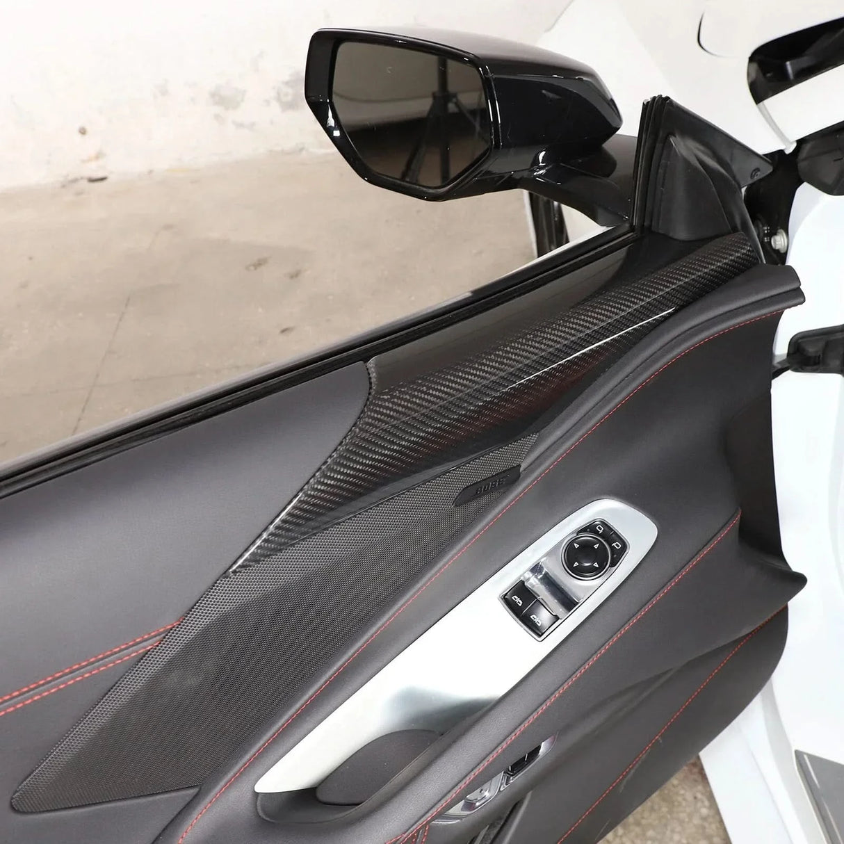 C8 Corvette Real Carbon Fiber Door Speaker Upper Trim Covers | Interior Upgrade (2020–2026)