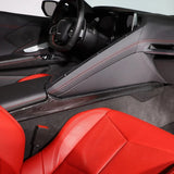 2020+ C8 Corvette Real Dry Carbon Fiber Center Console Lower Trim Covers | Interior Overlay