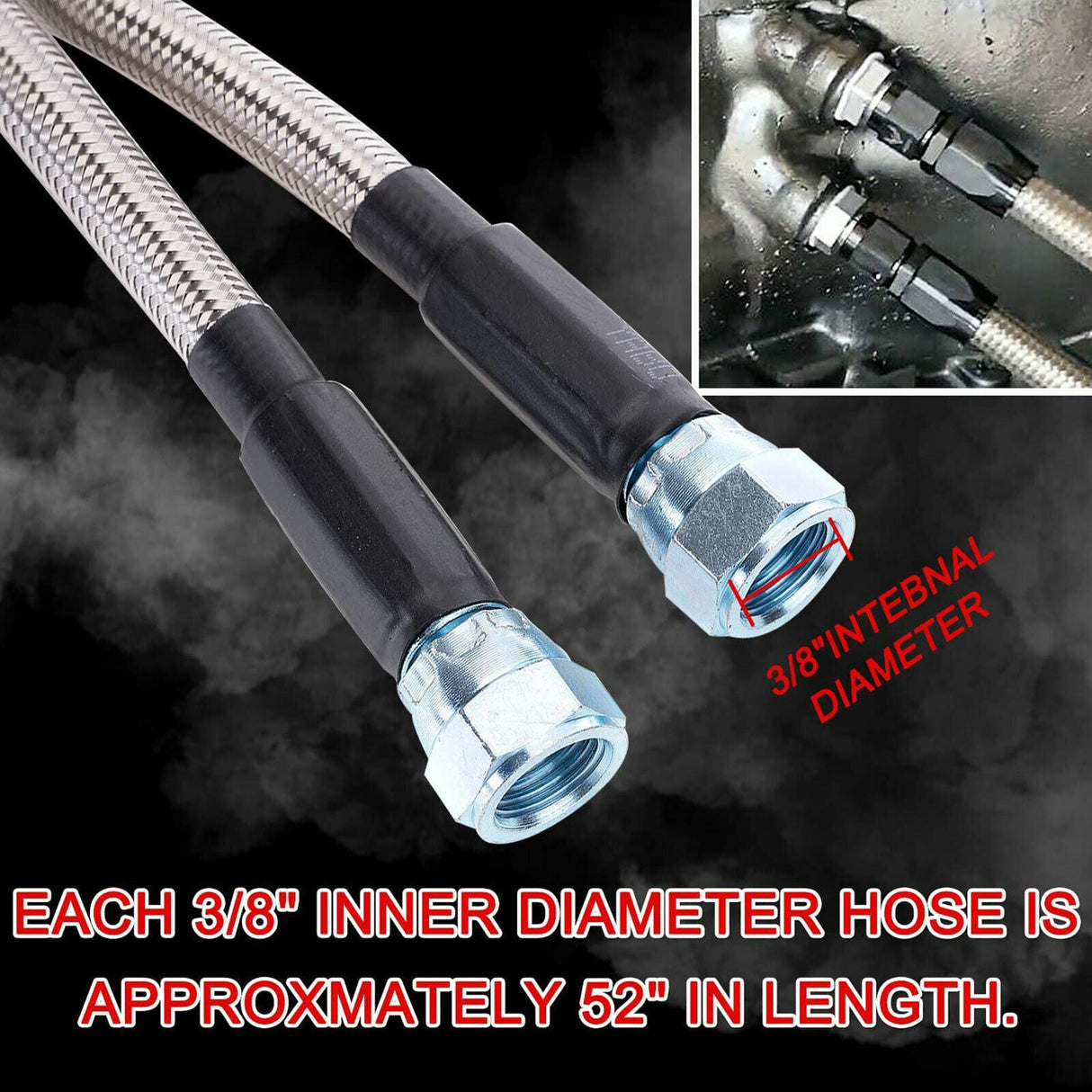 Flexible SS Braided Transmission Cooler Hose Line For GM Chevy 1996 & Newer 4L80E