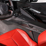 2020+ C8 Corvette Real Dry Carbon Fiber Center Console Lower Trim Covers | Interior Overlay