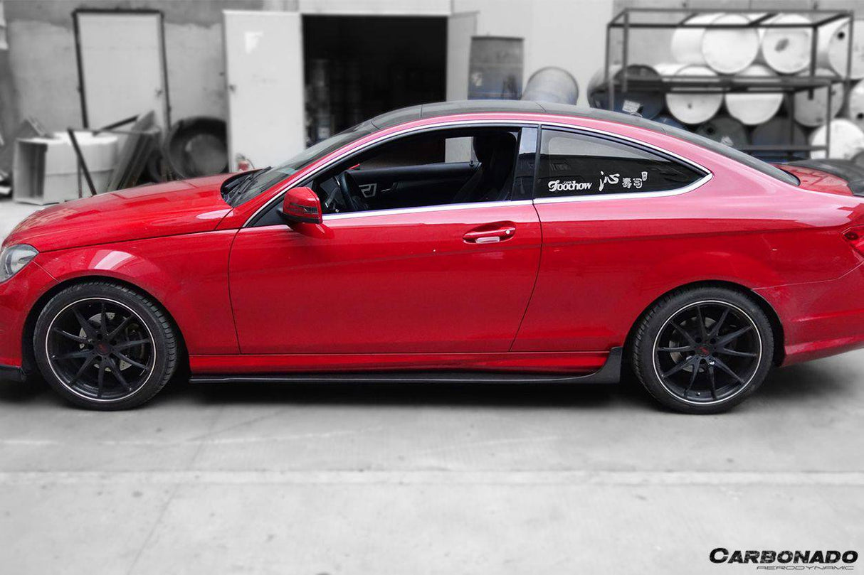 2012-2014 Mercedes Benz W204 C63 AMG C Class Coupe DP Style Side Skirts Under Board