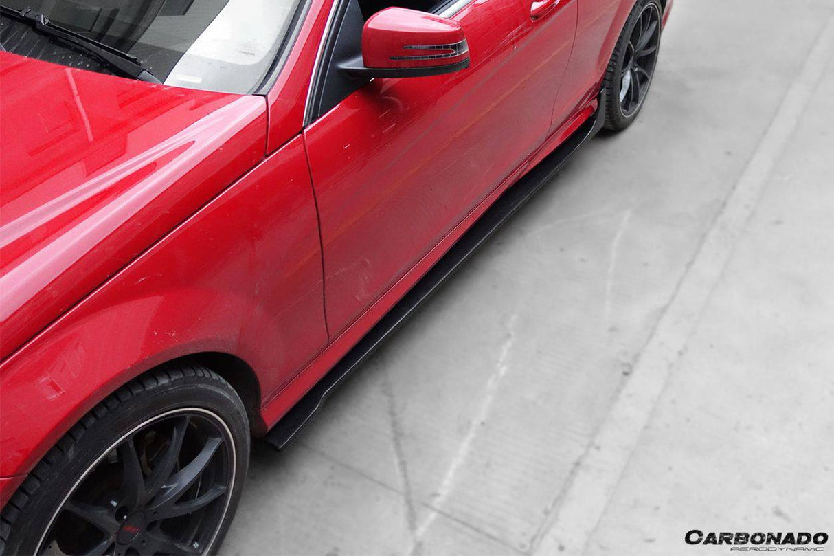2012-2014 Mercedes Benz W204 C63 AMG C Class Coupe DP Style Side Skirts Under Board