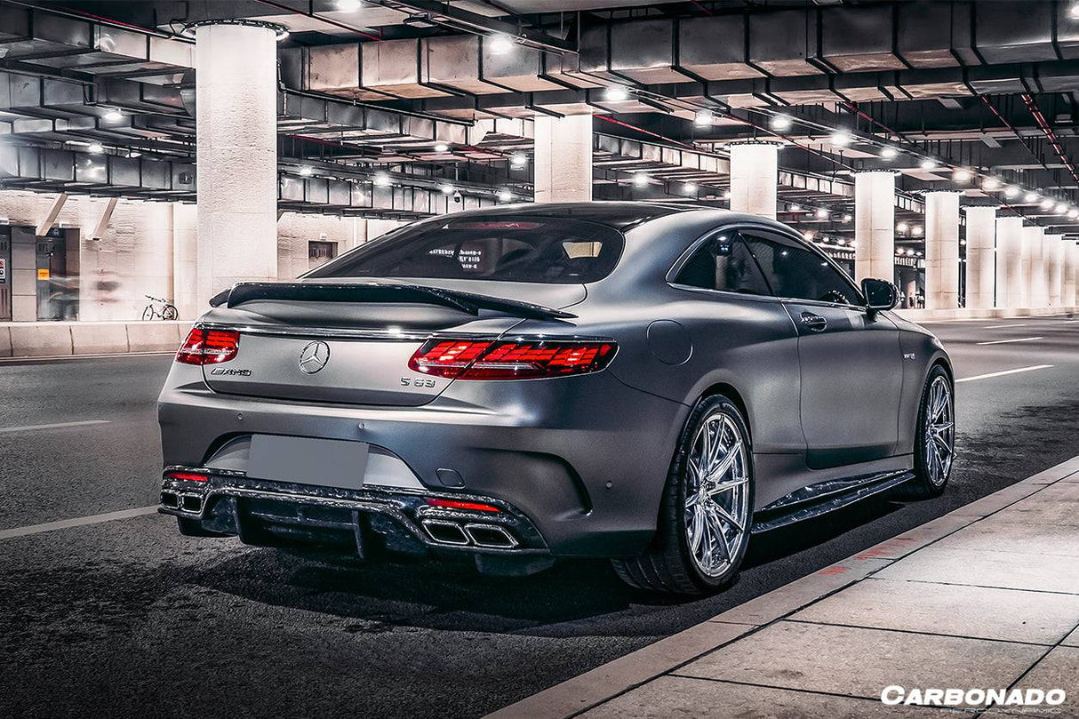 2014-2021 Mercedes Benz S63 S Class C217 Coupe RT Style Carbon Fiber Trunk Spoiler