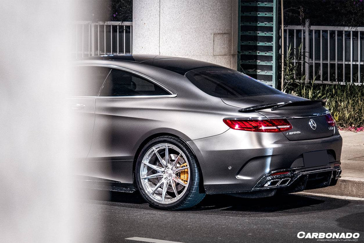 2014-2021 Mercedes Benz S63 S Class C217 Coupe RT Style Carbon Fiber Trunk Spoiler