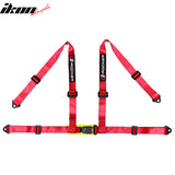 Universal Red 4 Point Buckle Racing Seat Belt Harness Nylon