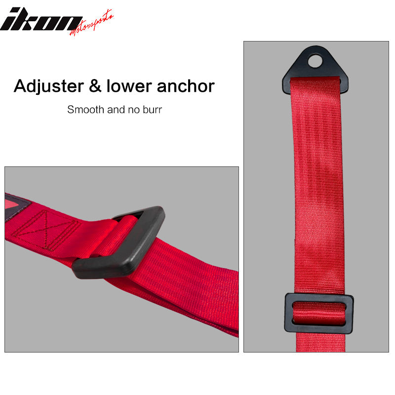 Universal Red 4 Point Buckle Racing Seat Belt Harness Nylon