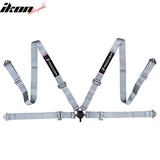 Universal 4 Point Cam-Lock Gray Racing Harness Seat Belt Nylon