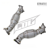 High‑Flow Catted Stainless Steel Downpipe with Heat Shield for Nissan GT‑R R35 3.8TT