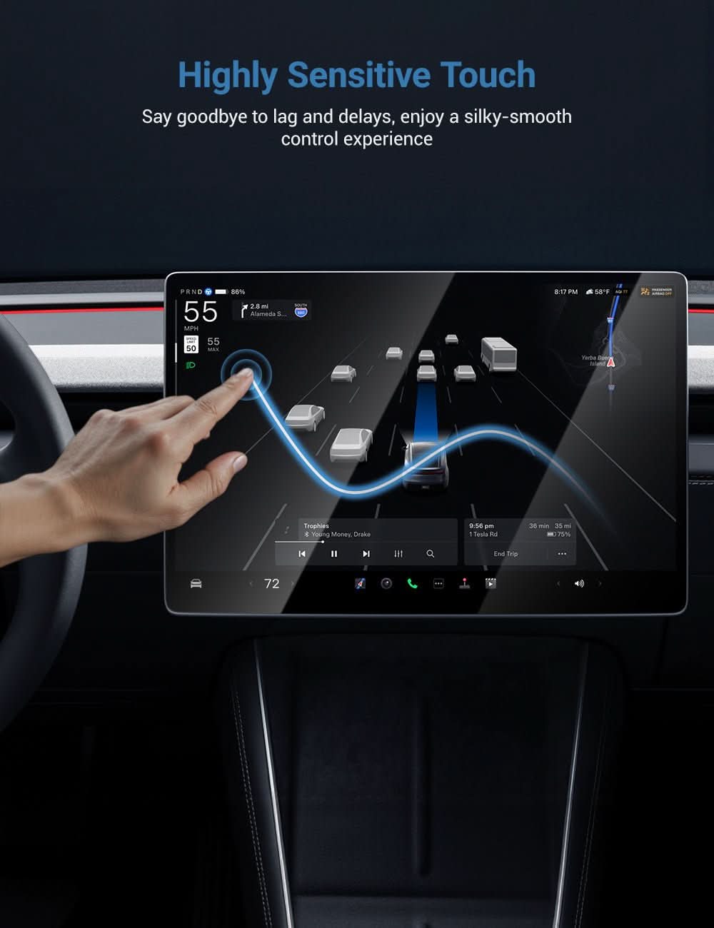 Tesla Screen Protector for Model 3 Highland / Model Y Juniper