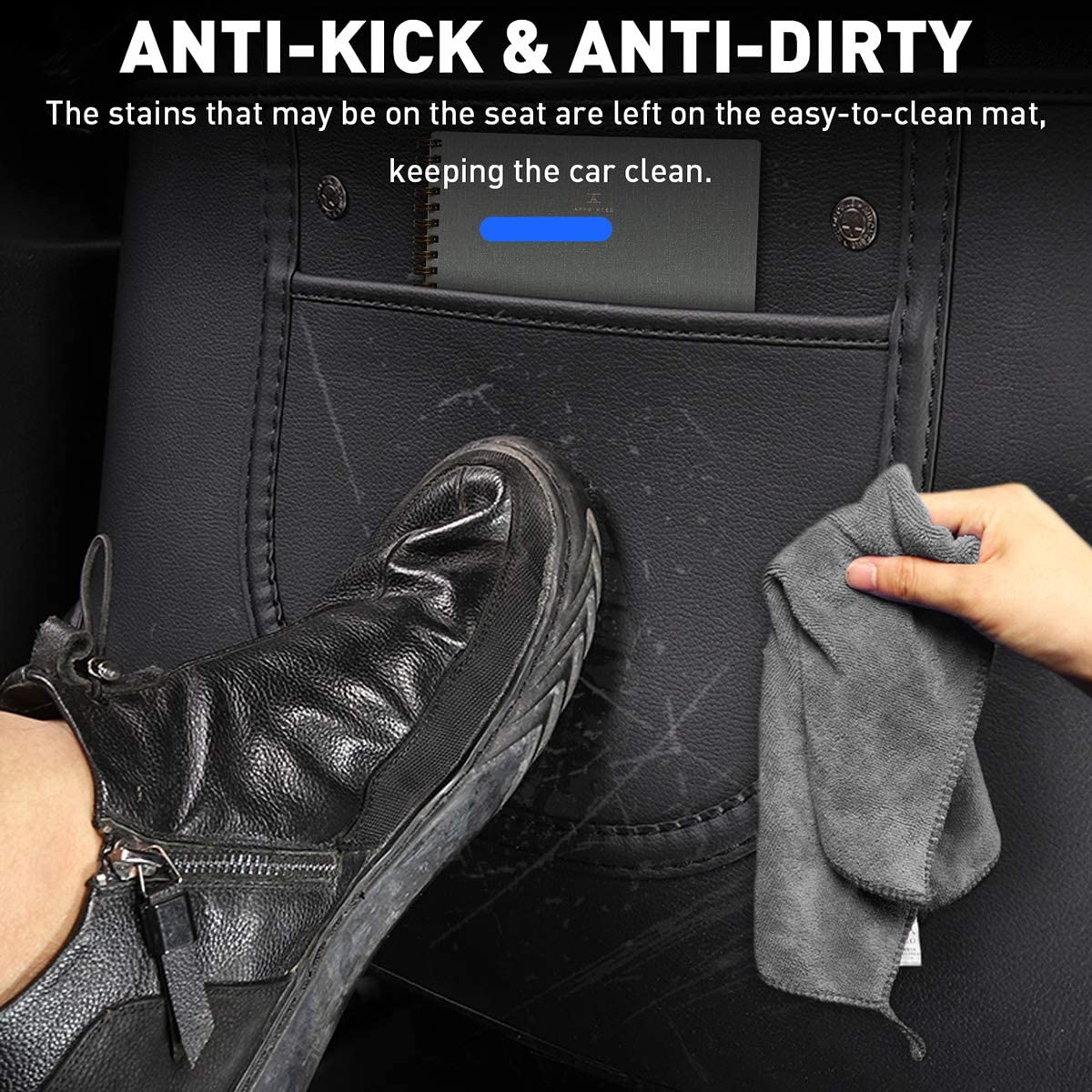 Seat Back Kick Protector for Model 3/Y | Storage Pockets | Easy Clean | TESERY