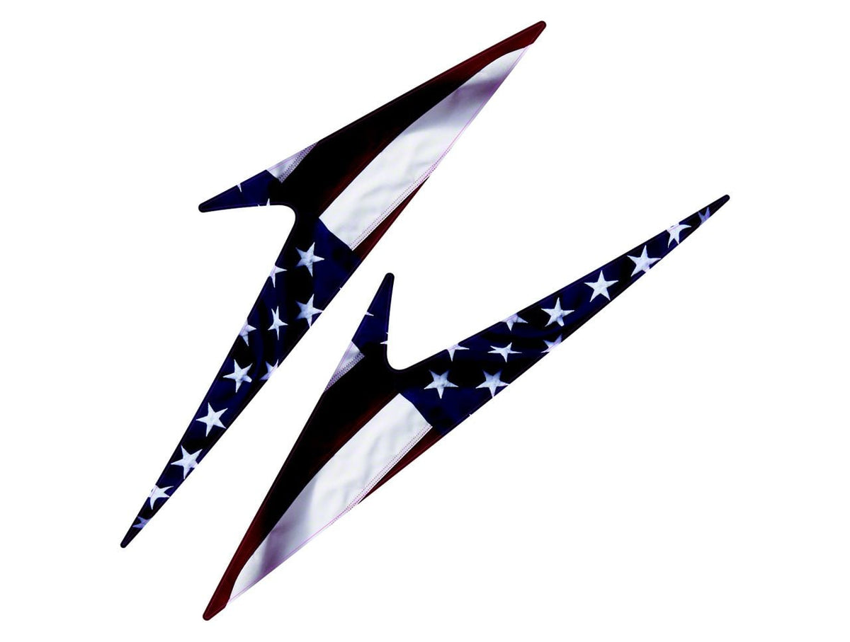SEC10 Sail Panel Printed Decals; Real Flag (10-24 Camaro Coupe)