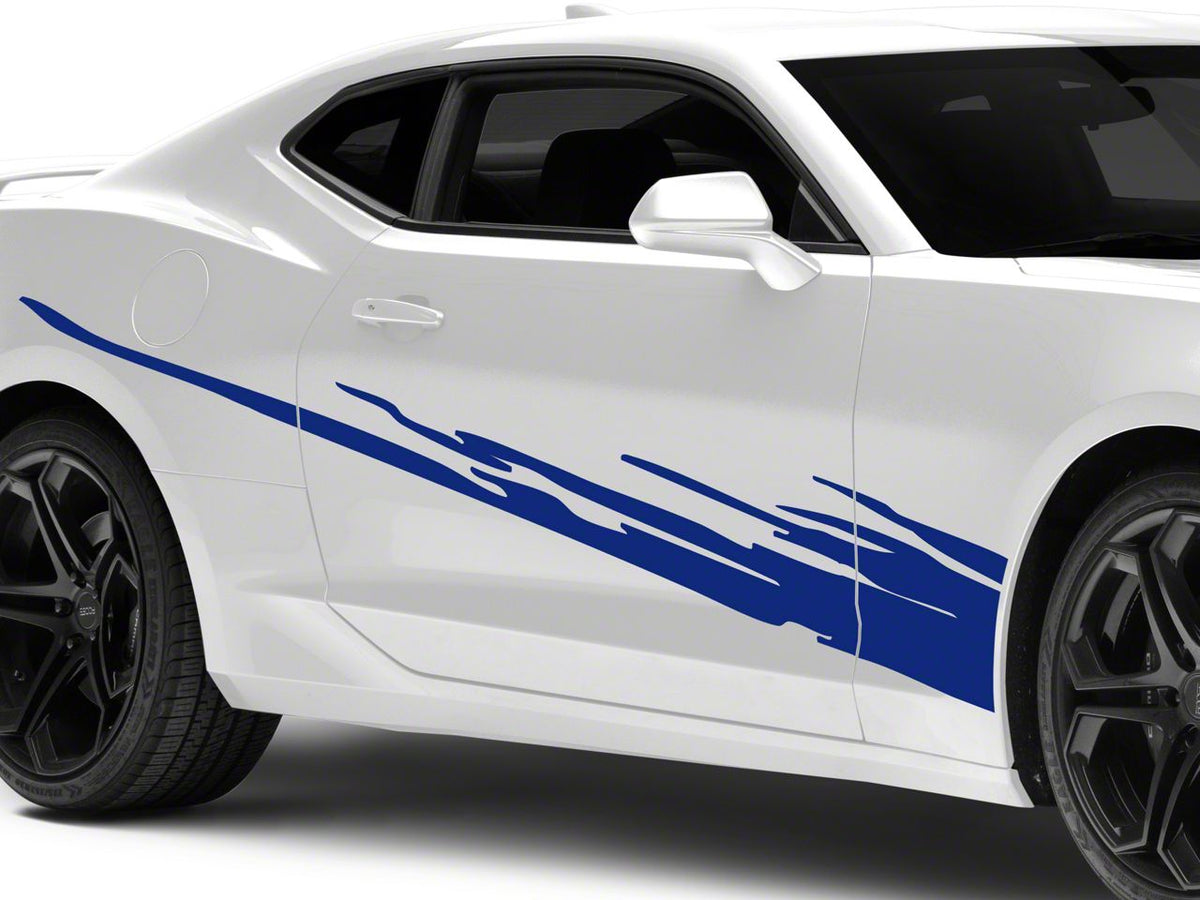 SEC10 Side Splash Decals; Blue (10-24 Camaro)