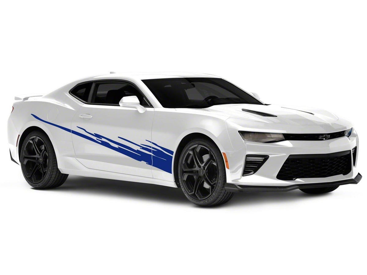 SEC10 Side Splash Decals; Blue (10-24 Camaro)