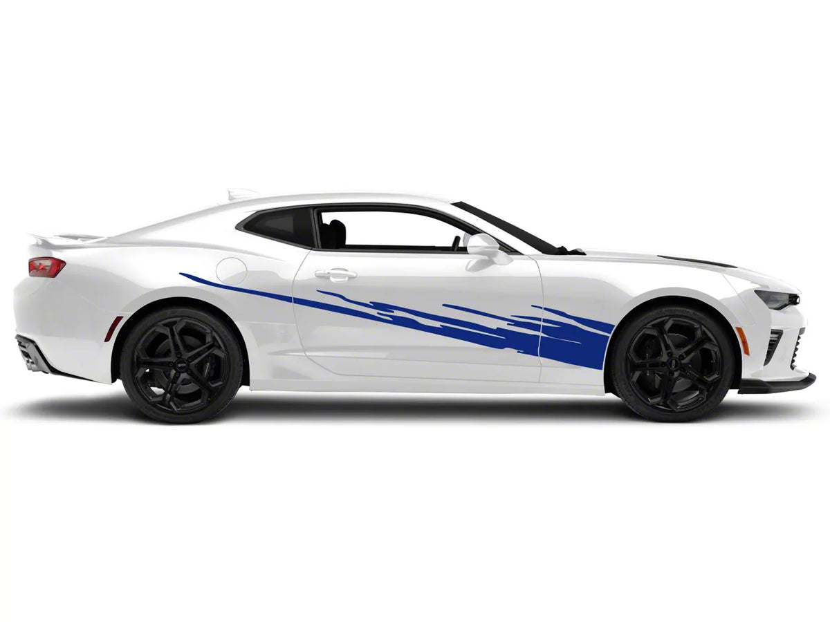 SEC10 Side Splash Decals; Blue (10-24 Camaro)