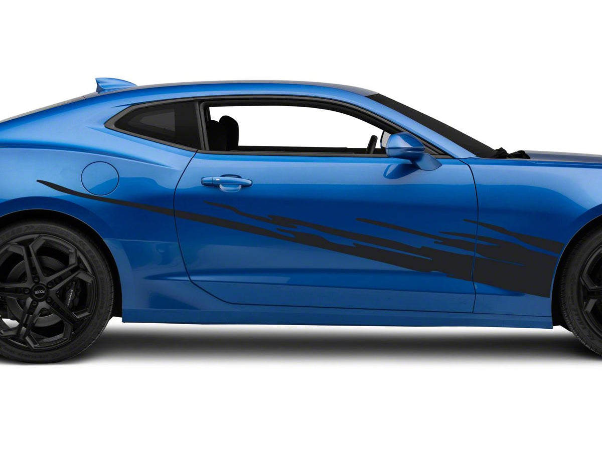 SEC10 Side Splash Decals; Matte Black (10-24 Camaro)