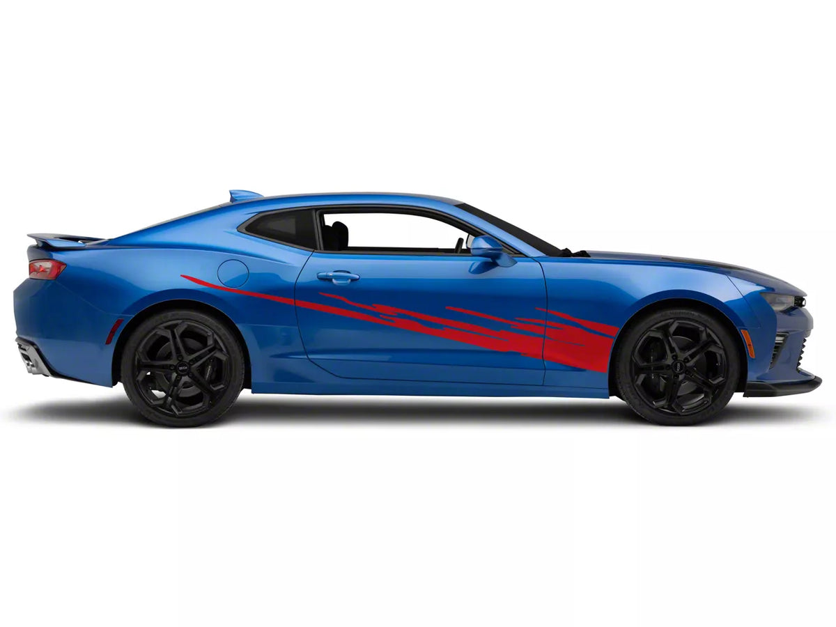 SEC10 Side Splash Decals; Red (10-24 Camaro)