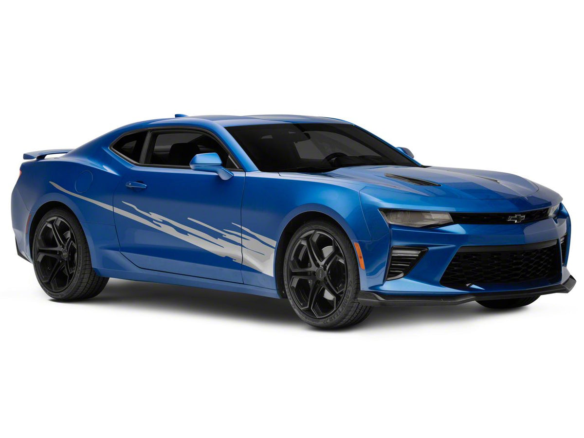 SEC10 Side Splash Decals; Silver (10-24 Camaro)